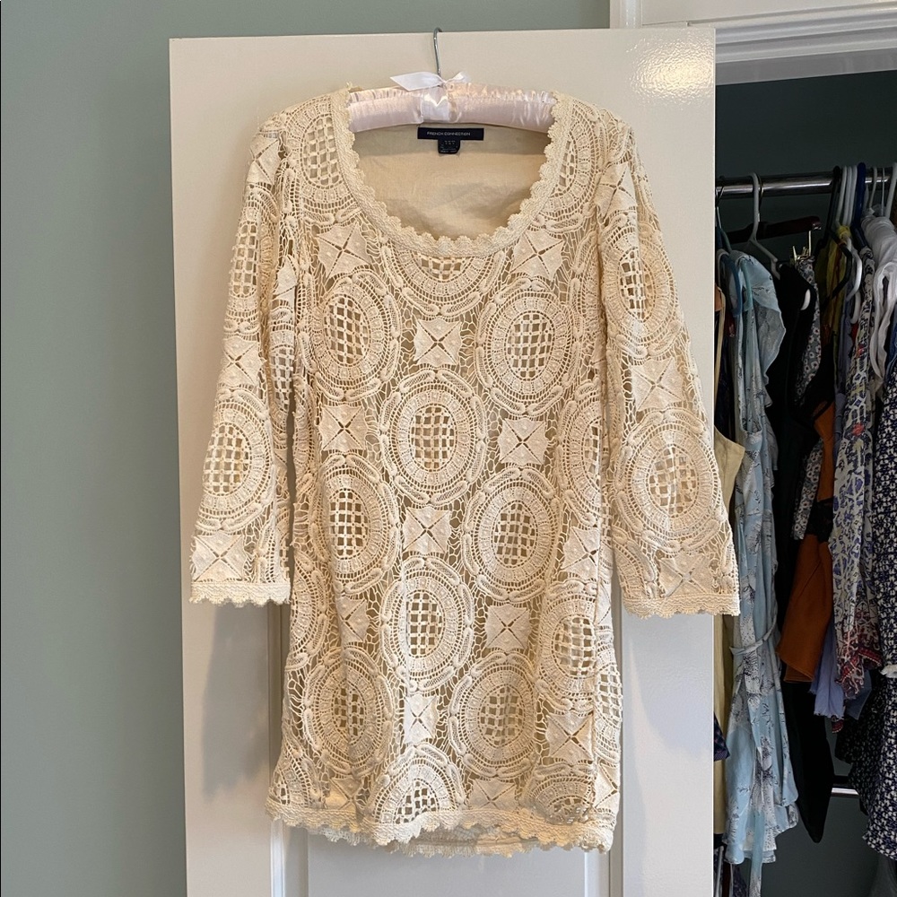French connection crochet mini dress